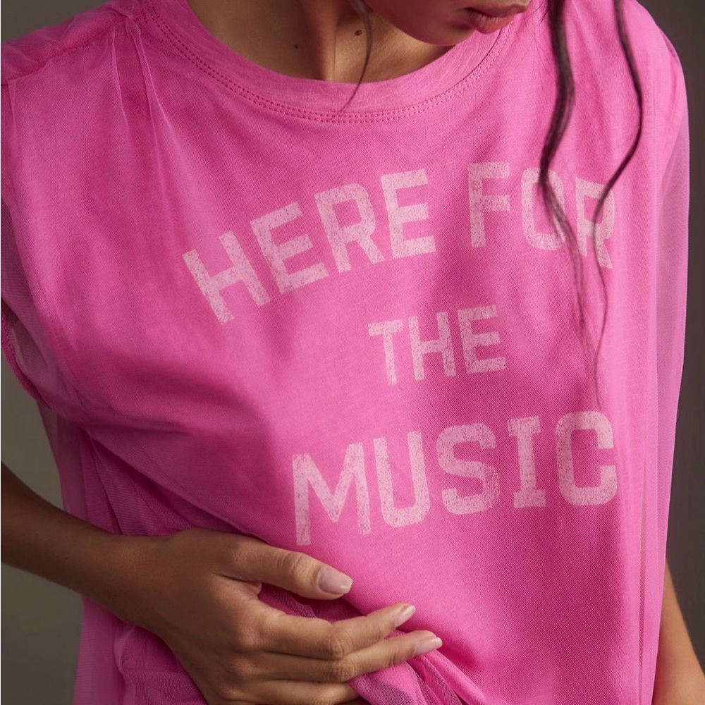 Pilcro Graphic Band Tulle Tee XL by Anthropologie